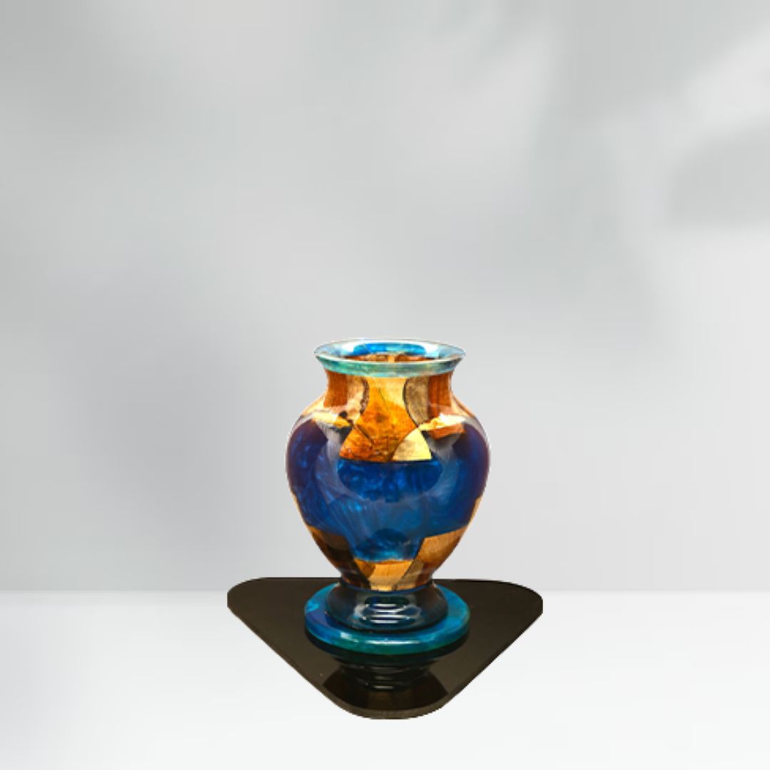 Deep Space I Wood Epoxy Resin Amphora Vase - Image 3