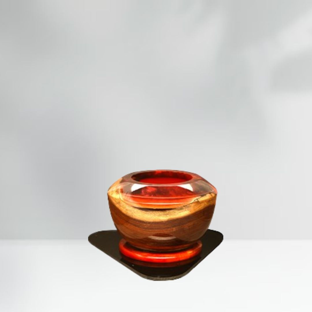 Wood Epoxy Unique Shape Bowl F 10 Monorchy Red - Image 3