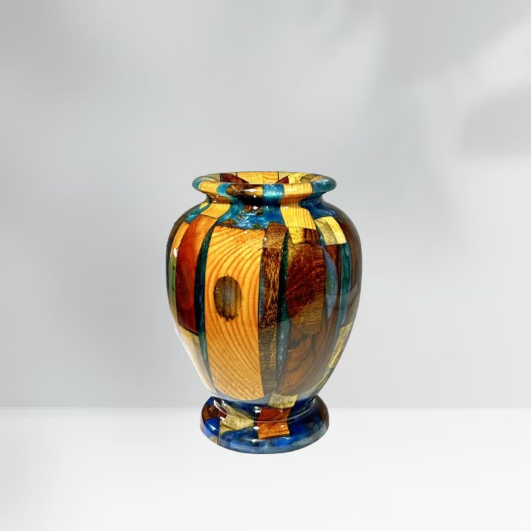 Wood Epoxy Amphora Vase Pot E 1001 Perfect Multicolor - Image 2