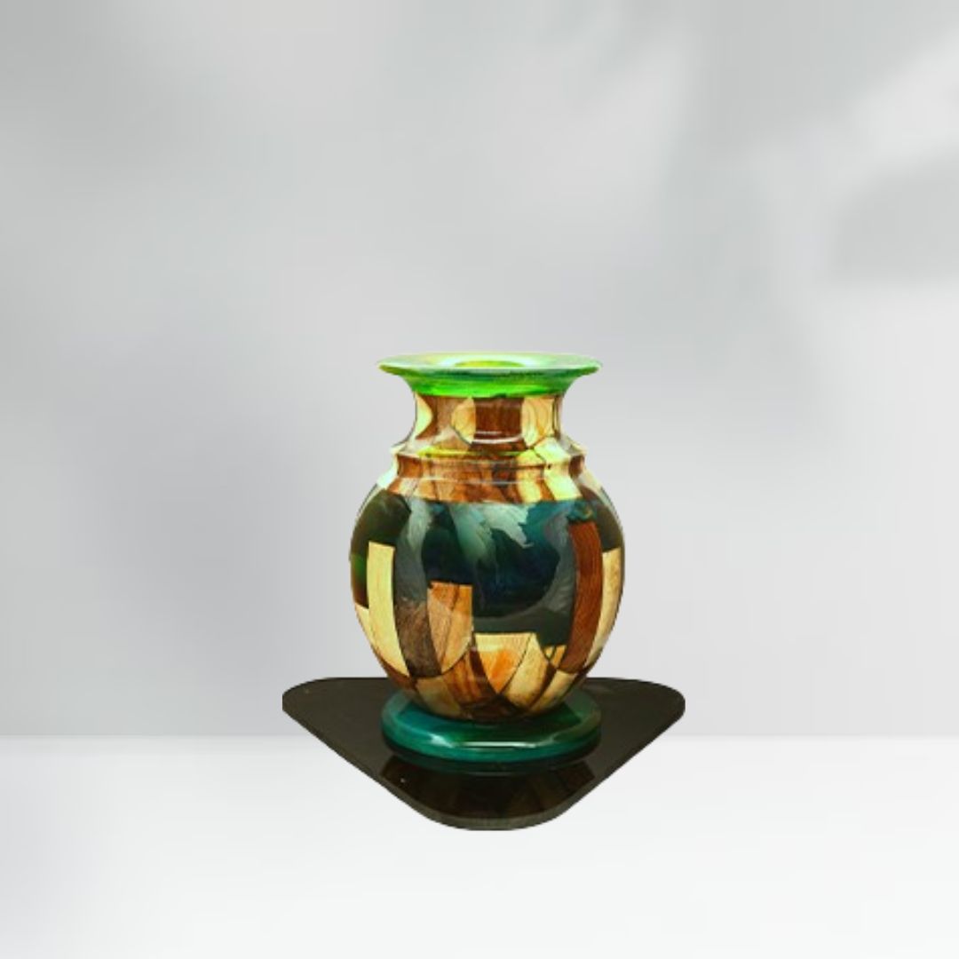 Wood Epoxy Unique Shape Vase C 101 Senegal Parrot - Image 4