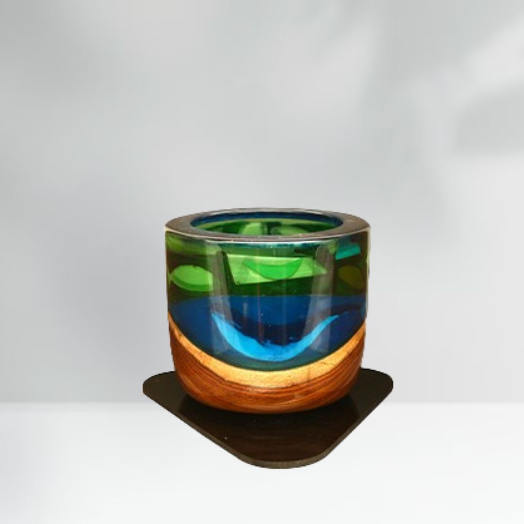 Wood Epoxy Unique Shape Bowl G 51 The Ocean - Image 5
