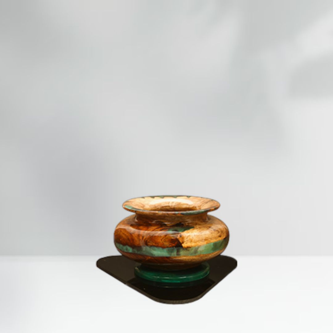 Wood Epoxy Indian Traditional Pot D 1003 - Image 3