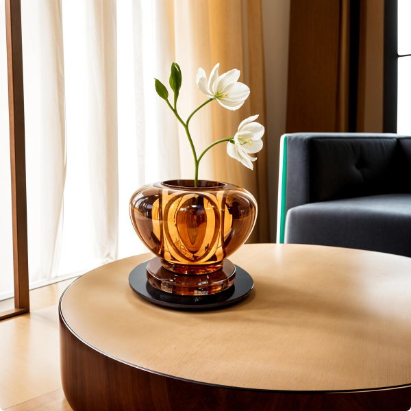 Wood Epoxy Semi Vase Crown H5