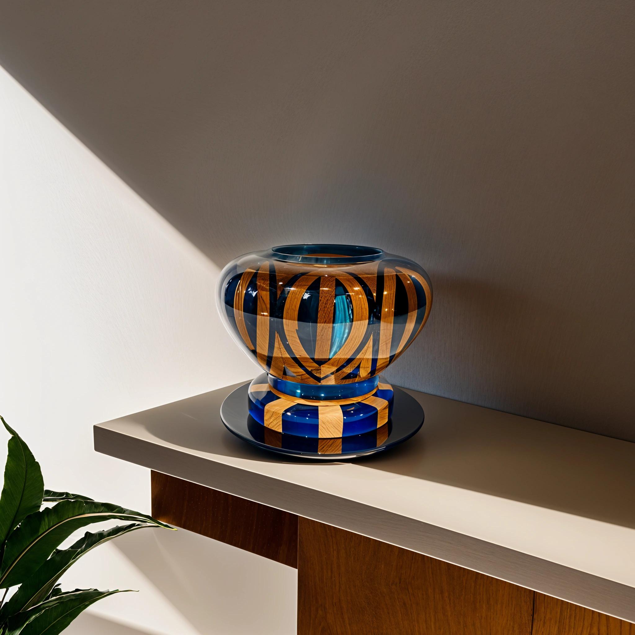 Wood Epoxy Semi Vase Crown H2