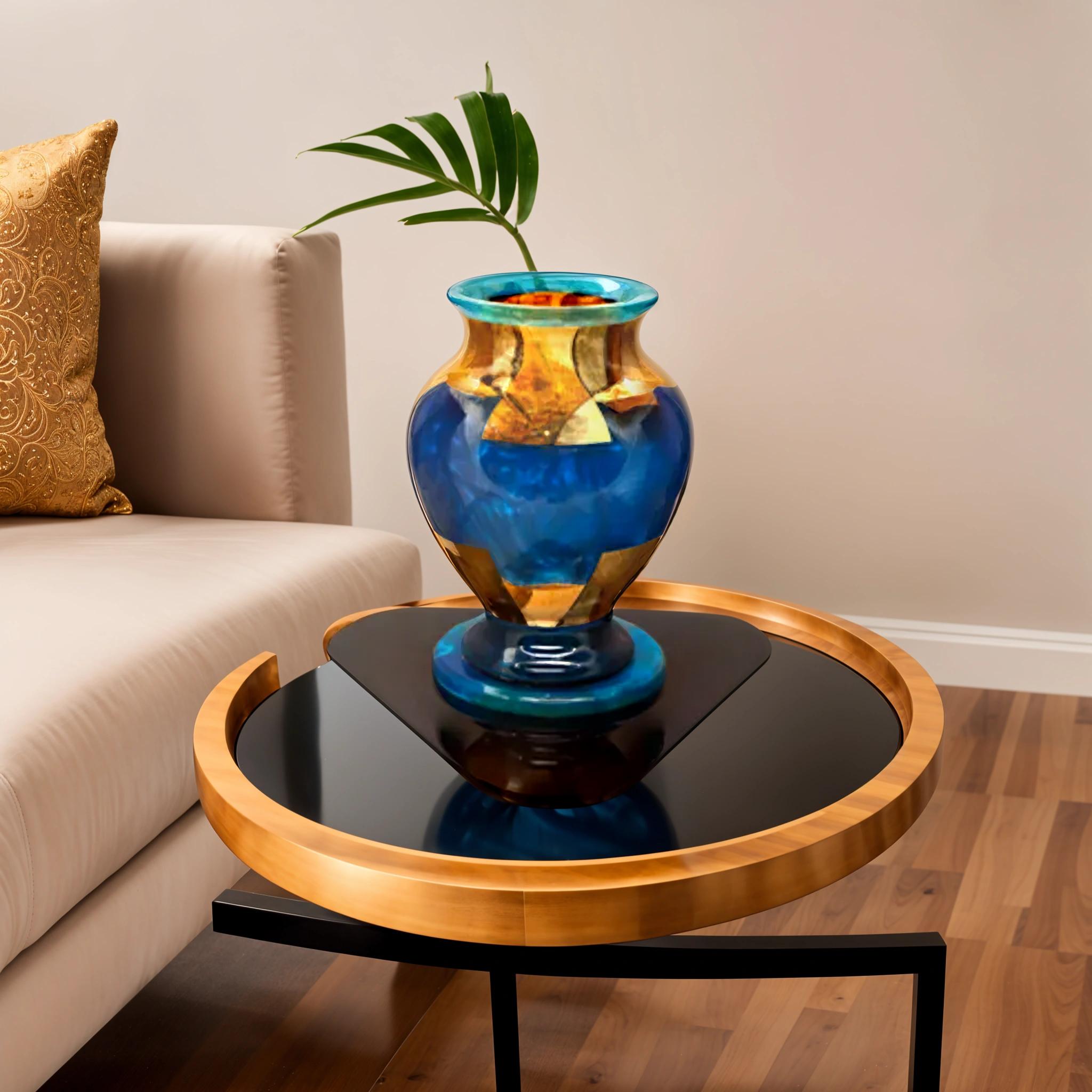 Deep Space I Wood Epoxy Resin Amphora Vase - Image 2