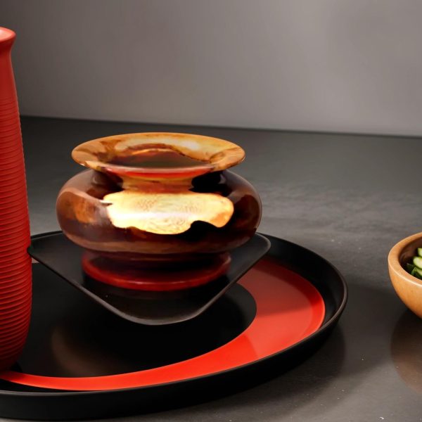 Wood Epoxy Indian Traditional Pot D 1002