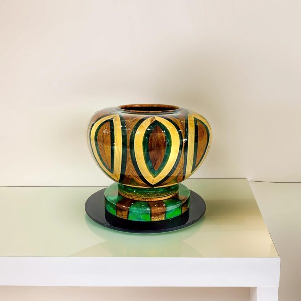 Wood Epoxy Semi Vase Crown H4