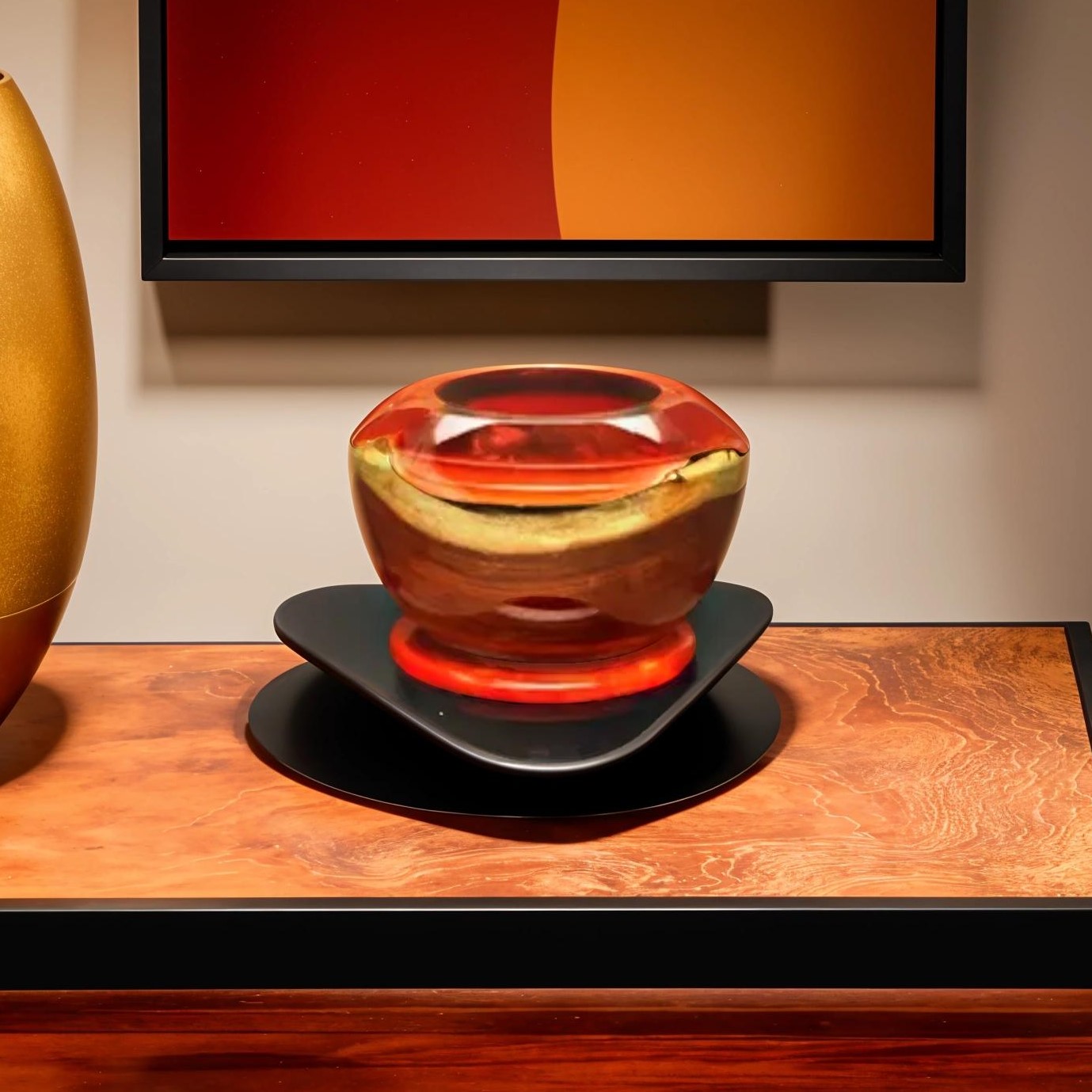 Wood Epoxy Unique Shape Bowl F 10 Monorchy Red