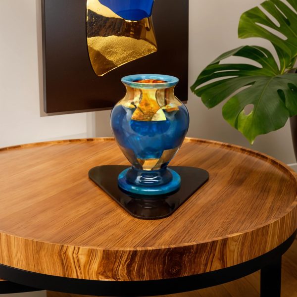 Deep Space I Wood Epoxy Resin Amphora Vase