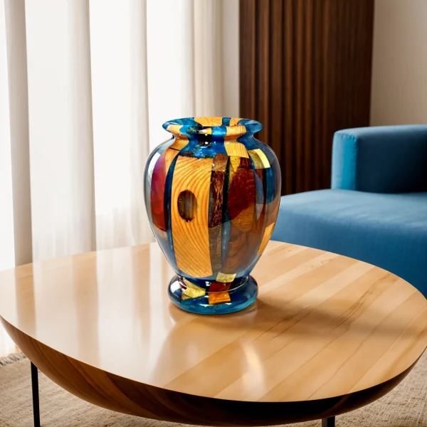 Wood Epoxy Amphora Vase Pot E 1001 Perfect Multicolor