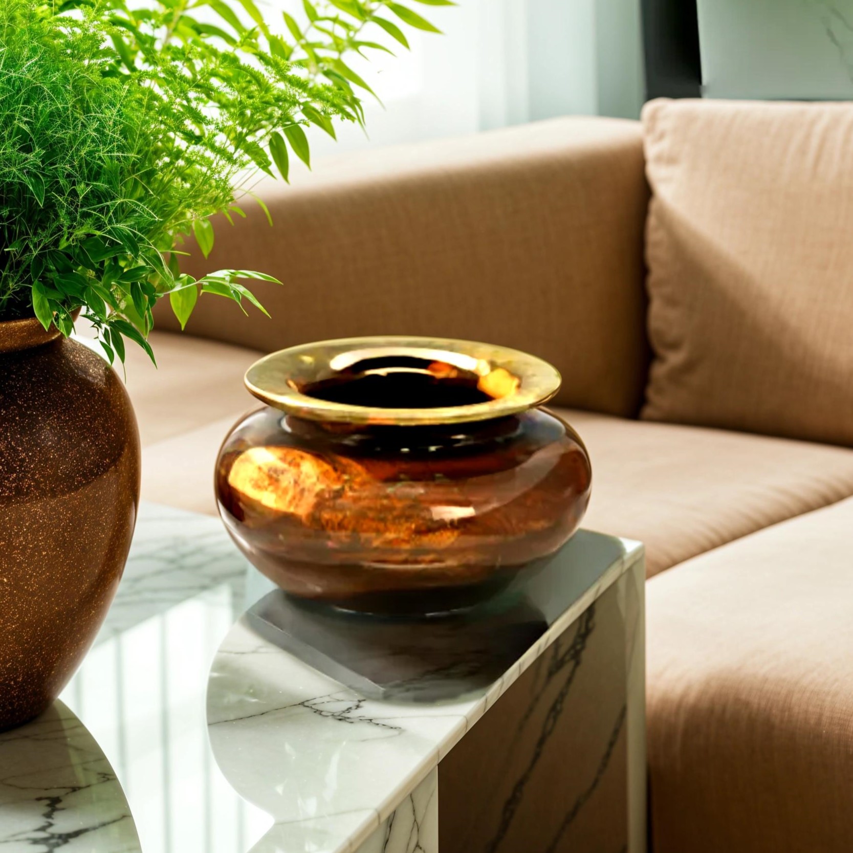 Wood Epoxy Indian Traditional Pot D 1004