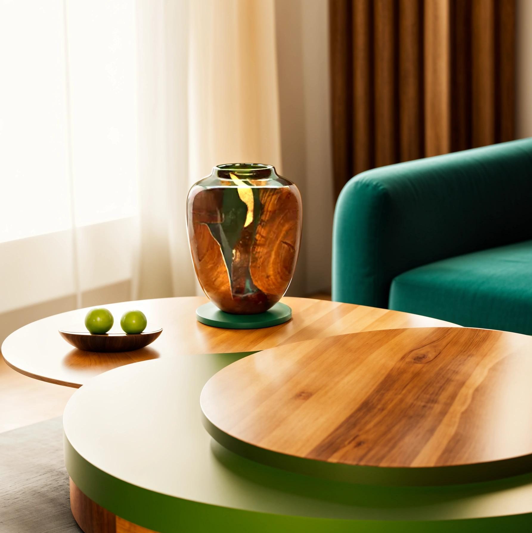 Magic Green With Wooden Grains I Epoxy Resin Vase - Image 2