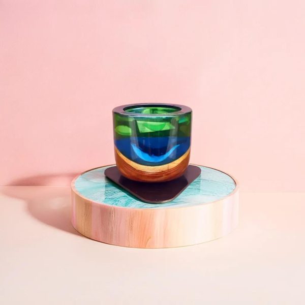 Wood Epoxy Unique  Shape Bowl G 51 The Ocean