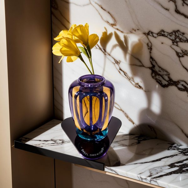 Wood Epoxy Amphora Vase A 1003 Unique Purple